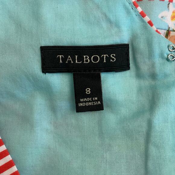 Talbots Italian Villa Bistro Sleeveless Midi Sun Dress Size 8 Resort, Casual - Picture 2 of 9